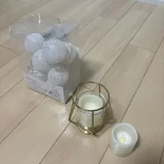 ホワイトボールライトとキャンドルセット