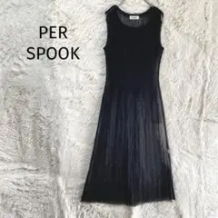 PER SPOOK/シアーロングワンピース/透け感 プルオーバー ブラック