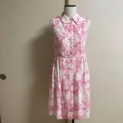 【極美品】MIU MIU ワンピース シルク100% 花柄 プリーツ サイズ38