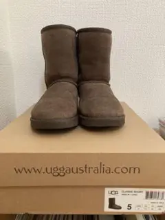 UGGブラウン スエード ショート　ムートンブーツ　US5