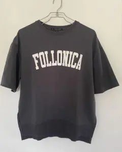 FOLLONICA 半袖Tシャツ ダークグレー　ロゴスウェットT