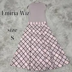 【Emiria Wiz】ドッキングニットワンピース チェック size S
