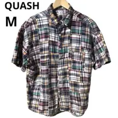 Quash クアッシュ インド製 パッチワークシャツ 半袖シャツ M