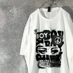 バンドＴシャツ　カルチャークラブ　半袖　ホワイト　プリント　コットン