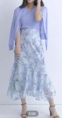 新品♡マイストラーダ フラワーレースプリントスカートM ジャスグリッティー ♡②