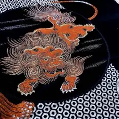 アンティーク名古屋帯 唐獅子 織り出し 花模様 大正ロマン 正絹 No.20