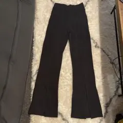 黒 フレアパンツ ポケット付き