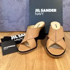 EU37【JILSANDER NAVY】ヒールサンダル