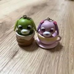 お茶犬　カップin フィギュアマスコット リョク・ハナ