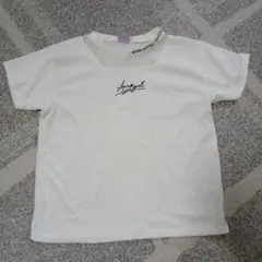 ANAP 白い半袖襟シア付きTシャツ