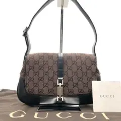【極美品】グッチ ショルダーバッグ ジャッキー ミニ フラップ GG キャンバス