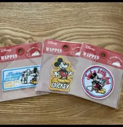 Disney ミッキーマウス ワッペン 3枚セット
