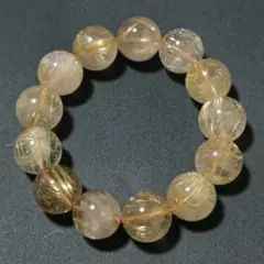 158❤️17mm❤️大粒*高品質【ゴールドルチル金針水晶】天然石ブレスレット
