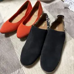 TOMS 黒シューズ＆おまけ付きオレンジフラットシューズ