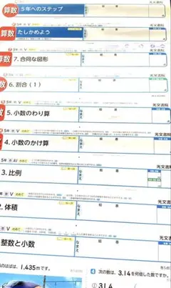 小学5年　算数　1学期　啓林館　光文書院　V