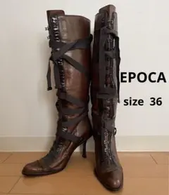 エポカ EPOCA ロングブーツ レースアップ ブーツ ブラウン