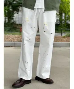 ホワイトペイントスプラッターパンツ