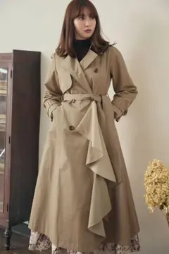 Gaba Ruffled Cotton Trench Coat