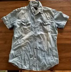 【定価2.5万円】デニム半袖シャツ ライトブルー junhashimoto