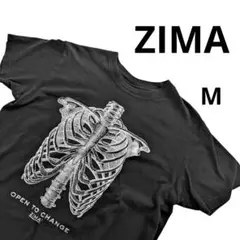 ZIMA／ジーマ／Tシャツ／ガイコツ／スケルトン／黒／M