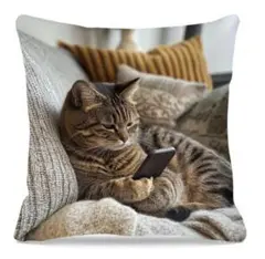 新品　猫　ねこ　クッションカバー　プリント　可愛い　インテリア