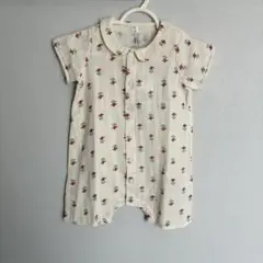 新品未使用【12m74cm】PETITBATEAU 花柄半袖ロンパース