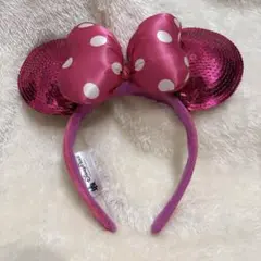 上海　ミニーちゃん　スパンコールカチューシャ