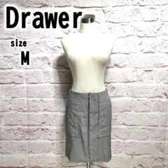 【M(38)】Drawer ドゥロワー レディース ストライプ スカート 大きめ