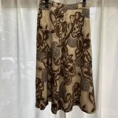 花柄フレアスカート ベージュ系　オンワード