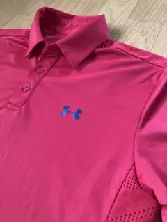 超美品UNDER ARMOUR ゴルフ ポロシャツ レッド Lサイズ