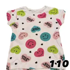 スマイリーフェイス柄 Tシャツ 110