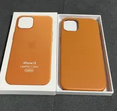 新品未開封の純正iPhone 13 レザーケース オレンジ MagSafe