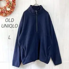 OLD UNIQLO　ハーフジップフリースプルオーバー　紺タグ　L　ヴィンテージ