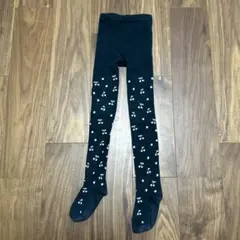 黒 チェリー柄 キッズタイツ 110cm~