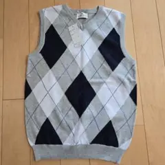 アーガイル柄 コットンベスト Mサイズ