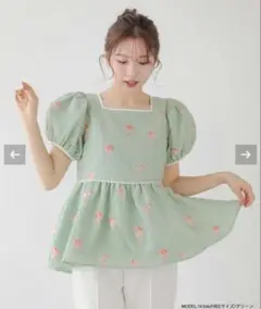 新品⭐︎fitmore パイピングスクエアネックトップス