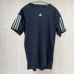 adidas climaliteロゴTシャツ M ネイビー 速乾性 スポーツ