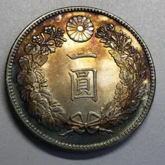 CAG HARSHLY CLEANED XF D 明治27年 左丸銀 新一円銀貨 左丸銀打 新一円銀貨 一圓銀貨 1円銀貨 ONE YEN 明治27年 明治二