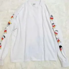 美品 クレヨンしんちゃん オフィシャル ロンT 長袖 カットソー M ホワイト