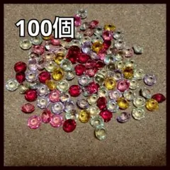 多面カット キラキラ アクリル カン穴あり チャーム 100個セット