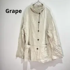 グレイプ 白 シャツ 長袖 ボタン トップス カジュアル 春 夏