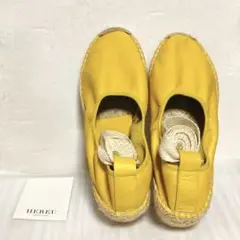 美品!HEREU へリュー エスパドリーユサンダル 38 イエロー