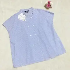 【新品】JUNKO SHIMADA PART2 ブルーストライプブラウス 13