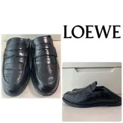 ロエベ ブラックレザー 2way サンダル