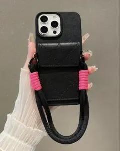 【新品未使用】ブラック iPhone14ケース カードポケット付き