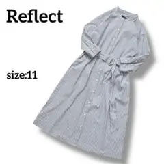 Reflect　リフレクト　ストライプ柄シャツワンピース　ブルー　11