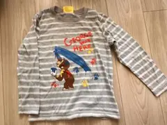 おさるのジョージ　グレーボーダー長袖Tシャツ　120cm