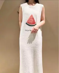 ジェラートピケスイカ柄 ワンピース