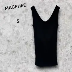 MACPHEE ブラック タンクトップ S リブ編み　コットン