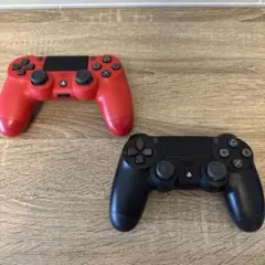 PS4 ワイヤレスコントローラー レッド ブラック セット